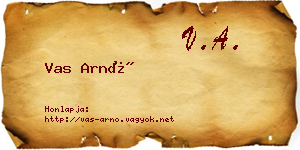 Vas Arnó névjegykártya